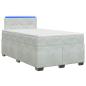 Preview: Boxspringbett mit Matratze und LED Hellgrau 120 x 200 cm Samt