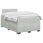 Preview: Boxspringbett mit Matratze und LED Hellgrau 120 x 200 cm Samt