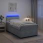 Preview: Boxspringbett mit Matratze und LED Hellgrau 120 x 200 cm Samt