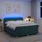 Preview: Boxspringbett mit Matratze und LED Dunkelgrün 140 x 190 cm Samt