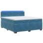 Preview: Boxspringbett mit Matratze und LED Blau 140 x 190 cm Samt