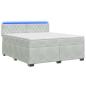 Preview: Boxspringbett mit Matratze und LED Hellgrau 140 x 200 cm Samt
