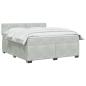 Preview: Boxspringbett mit Matratze und LED Hellgrau 140 x 200 cm Samt