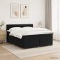 Preview: ARDEBO.de - Boxspringbett mit Matratze und LED Schwarz 140 x 200 cm Samt