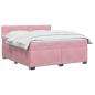 Preview: Boxspringbett mit Matratze und LED Rosa 140 x 200 cm Samt