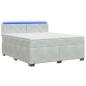 Preview: Boxspringbett mit Matratze und LED Hellgrau 140 x 200 cm Samt