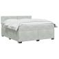 Preview: Boxspringbett mit Matratze und LED Hellgrau 140 x 200 cm Samt