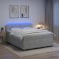 Preview: Boxspringbett mit Matratze und LED Hellgrau 140 x 200 cm Samt