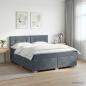 Preview: ARDEBO.de - Boxspringbett mit Matratze und LED Dunkelgrau 160 x 200 cm Samt