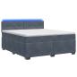 Preview: Boxspringbett mit Matratze und LED Dunkelgrau 180 x 200 cm Samt
