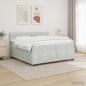 Preview: ARDEBO.de - Boxspringbett mit Matratze und LED Hellgrau 200 x 200 cm Samt