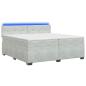 Preview: Boxspringbett mit Matratze und LED Hellgrau 200 x 200 cm Samt