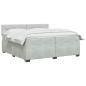 Preview: Boxspringbett mit Matratze und LED Hellgrau 200 x 200 cm Samt