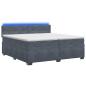 Preview: Boxspringbett mit Matratze und LED Dunkelgrau 200 x 200 cm Samt
