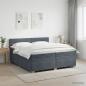 Preview: Boxspringbett mit Matratze und LED Dunkelgrau 200 x 200 cm Samt
