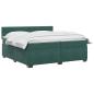 Preview: Boxspringbett mit Matratze und LED Dunkelgrün 200 x 200 cm Samt