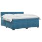 Preview: Boxspringbett mit Matratze und LED Blau 200 x 200 cm Samt