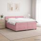 Preview: Boxspringbett mit Matratze und LED Rosa 200 x 200 cm Samt