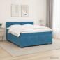 Preview: ARDEBO.de - Boxspringbett mit Matratze und LED Blau 200 x 200 cm Samt