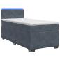 Preview: Boxspringbett mit Matratze und LED Dunkelgrau Einzeln Samt