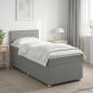 Preview: ARDEBO.de - Boxspringbett mit Matratze Hellgrau 80 x 200 cm Stoff