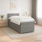Preview: ARDEBO.de - Boxspringbett mit Matratze Hellgrau 80 x 200 cm Stoff