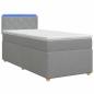 Preview: Boxspringbett mit Matratze Hellgrau 80 x 200 cm Stoff