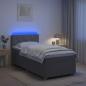 Preview: Boxspringbett mit Matratze Hellgrau 80 x 200 cm Stoff