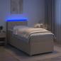 Preview: ARDEBO.de - Boxspringbett mit Matratze mit Kopfteil Creme 80 x 200 cm Stoff