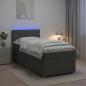 Preview: Boxspringbett mit Matratze Dunkelgrau 90 x 200 cm Stoff
