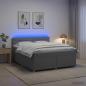 Preview: ARDEBO.de - Boxspringbett mit Matratze Hellgrau 140 x 190 cm Stoff