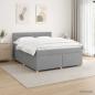 Preview: Boxspringbett mit Matratze Hellgrau 140 x 190 cm Stoff