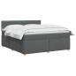 Preview: Boxspringbett mit Matratze Dunkelgrau 140 x 190 cm Stoff