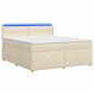 Preview: Boxspringbett mit Matratze Creme 140 x 190 cm Stoff