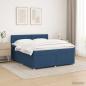 Preview: Boxspringbett mit Matratze mit Kopfteil Blau 140 x 190 cm Stoff