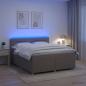 Preview: ARDEBO.de - Boxspringbett mit Matratze Taupe 140 x 200 cm Stoff