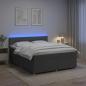 Preview: ARDEBO.de - Boxspringbett mit Matratze Dunkelgrau 140 x 200 cm Stoff