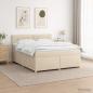 Preview: ARDEBO.de - Boxspringbett mit Matratze Creme 140 x 200 cm Stoff