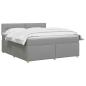 Preview: Boxspringbett mit Matratze Hellgrau 160 x 200 cm Stoff