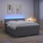 Preview: Boxspringbett mit Matratze Hellgrau 160 x 200 cm Stoff