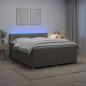 Preview: ARDEBO.de - Boxspringbett mit Matratze Taupe 160 x 200 cm Stoff