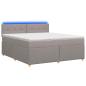 Preview: Boxspringbett mit Matratze Taupe 160 x 200 cm Stoff
