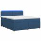Preview: Boxspringbett mit Matratze mit Kopfteil Blau 160 x 200 cm Stoff