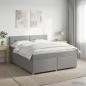 Preview: ARDEBO.de - Boxspringbett mit Matratze Hellgrau 180 x 200 cm Stoff