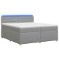 Preview: Boxspringbett mit Matratze Hellgrau 200 x 200 cm Stoff