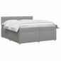 Preview: Boxspringbett mit Matratze Hellgrau 200 x 200 cm Stoff