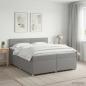 Preview: Boxspringbett mit Matratze Hellgrau 200 x 200 cm Stoff