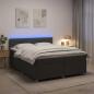 Preview: ARDEBO.de - Boxspringbett mit Matratze Dunkelgrau 200 x 200 cm Stoff