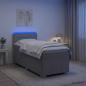 Preview: ARDEBO.de - Boxspringbett mit Matratze Hellgrau 80 x 200 cm Stoff