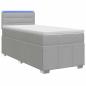Preview: Boxspringbett mit Matratze Hellgrau 80 x 200 cm Stoff